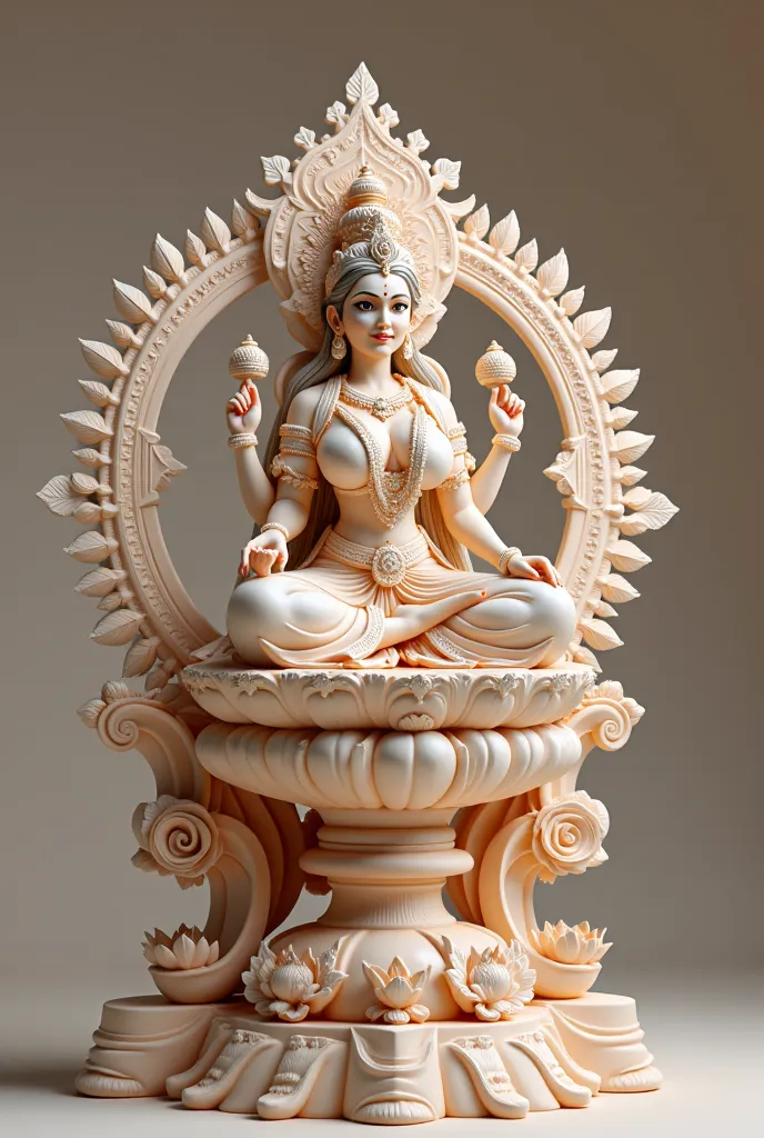 Indian god Laxmi setting on the base 
 3d printing 