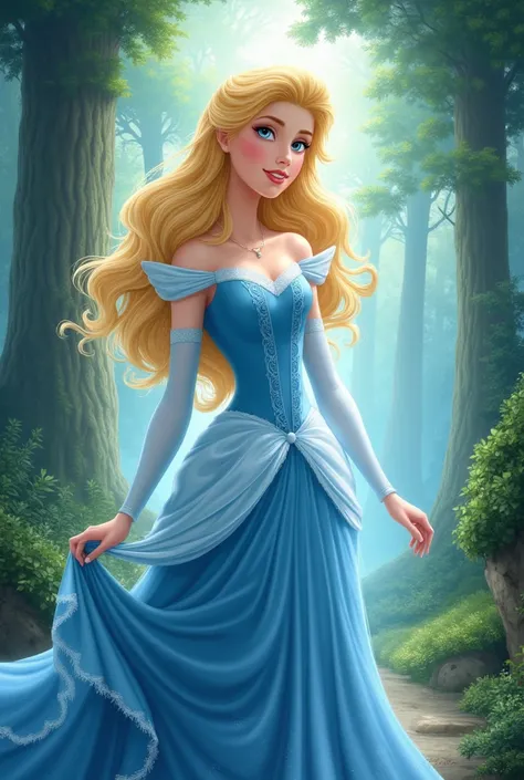 Princess Aurora in blue dress
