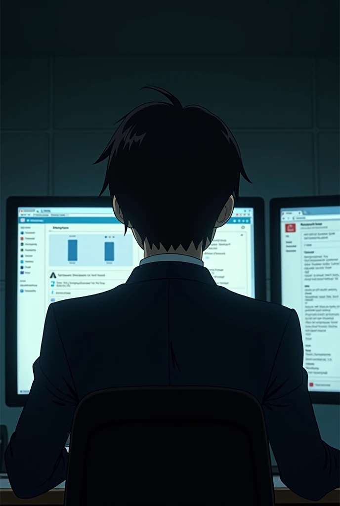 arafed image of a man in a suit on a computer screen, ad image, screenshot from guro anime, anime cels, with japanese text, アニメ, trending onstudio ghibli, japanese anime, ninja scroll anime style, pc screen image, trending on studio ghibli, 8 0 s anime vib...