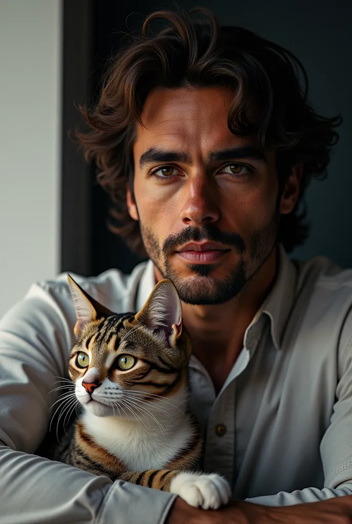 Create Fernando Alonso with a cat for me 