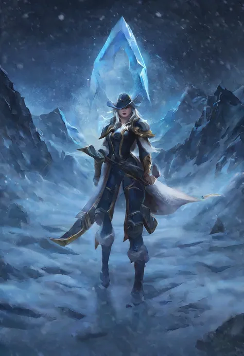 Ashe/(LoL), Ashe/(League of Legends), Ashe/(LeagueOfLegends), full length, snow mountains