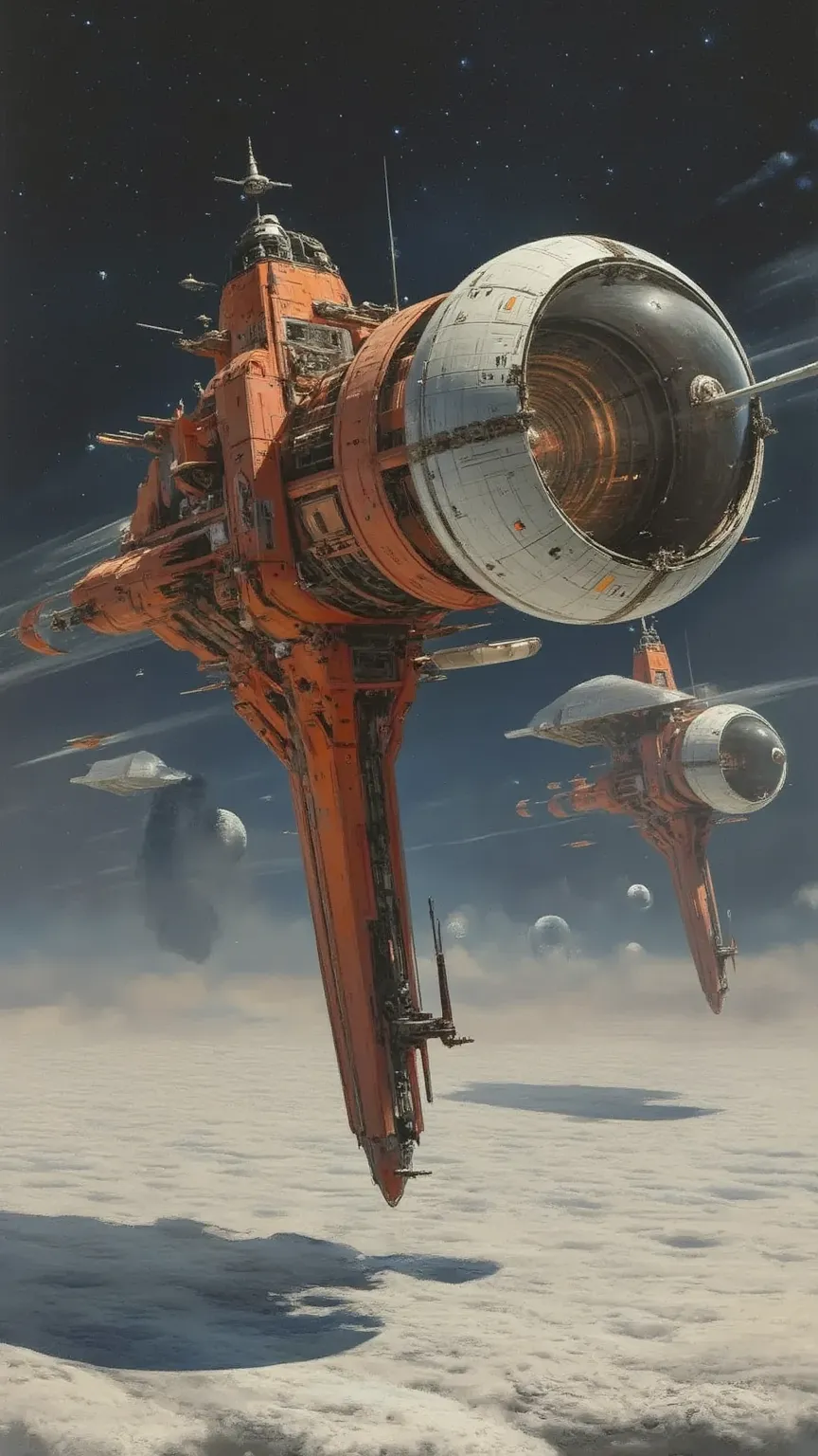 1spaceship,recatngular shape ,  by Craig Mullins, craig mullins style, retro sci-fi spaceship, by Kilian Eng, by Chris Moore, inspired by Josan Gonzalez, beeple and jean giraud, background cyberpunk spaceship, beautiful sci fi art, inspired by Stephan Mart...