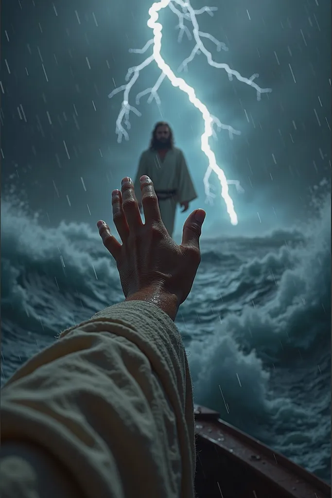 "It is 4 a.m., and the storm on the Sea of Galilee rages on, but now you know who is coming toward you. From a first-person perspective, your hand rises into the frame, waving urgently toward the figure walking on the water. Your hand is wet and trembling,...