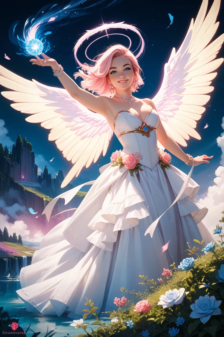 standing painting life body background transparent pink angel