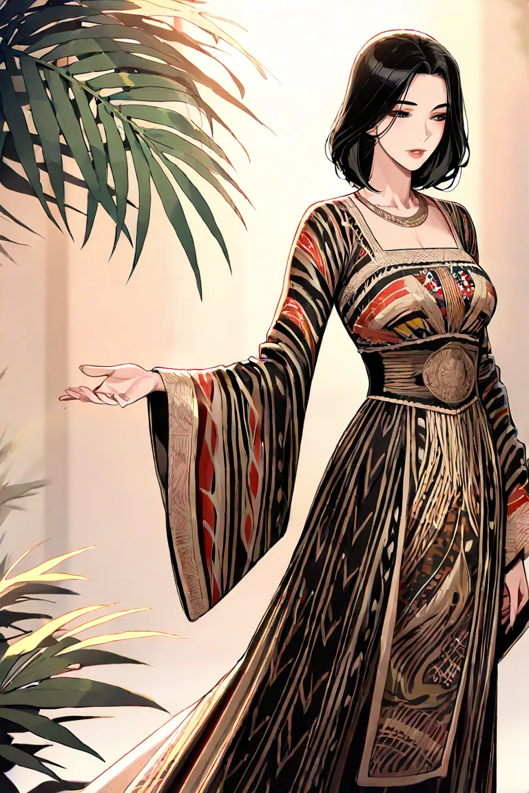 Draw Kim Mi-Jung from A Wonderful New World manhwa wearing Indonesia's clothes in anime style