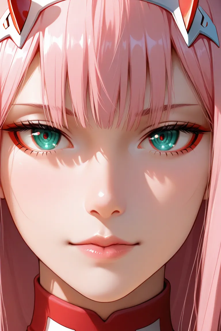  Zero Two from Darling in the Franxx,  pink hair, Red clothes well glued,  big breast, big ass
Creation type