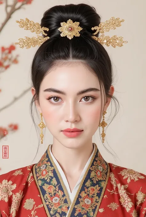 (masterpiece), Chinese brush painting, breathtaking ancient woman, (priest dress), (elegant full body pose), (frontal view), highlighted intricate details, vibrant ink strokes, harmonious color palette, showcasing grace and beauty, winning award quality, (...