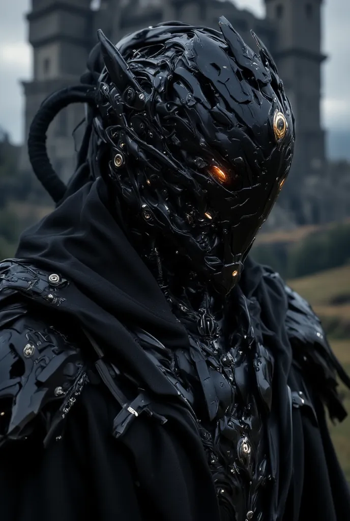 ((realistic)), cinematic shot, movie theatre, See photo , 最high quality, high quality, ( detailed face and eyes :1.1),  A giant knight in black armor, ((complicated helmet)), Face Mask Armor, ((big eyes)), Black sclera, In the countryside,  dark eyes, subs...