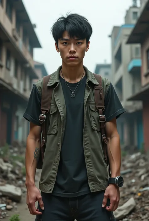 Create me a 20 year old BG young man who is Korean and who is a survivor 