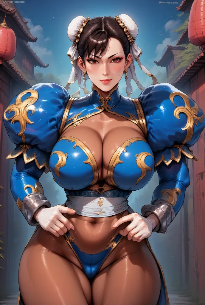 A fortnite skin of Chun Li of street fighter, A fortnite skin of Chun Li of street fighter, ברחוב גשום לילה היא מונחת על המדרכה בתנוחה סקסית עם רגליה מפוסקות ופתוחת לכיוון המצלמה, בגדיה קרועים שיערה פזור לובשת מדי חתול משרתת עם קולר עבדים על צווארה זיעה בכ...