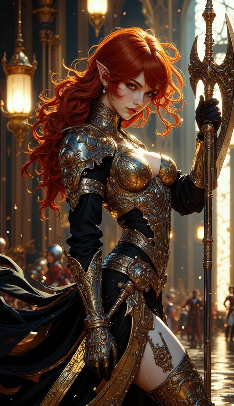 (Masterpiece:1.5,Top Quality:1.3,Amazing Quality:1.3), (Pulsating stance), (Anime Character), ((nsfw)), Solo, Full Length, Chiara, 1 Girl, ((Sexy cute girl:1.5)), White Skin, Silver Gauntlets, Silver Boots, Western sexy Armor, Shining Clothes, gleaming dec...