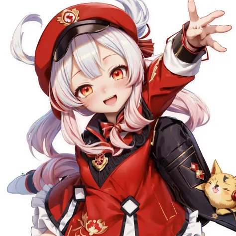 Anime girl holding a cat in a red hat and red jacket,   character art  ,  maple story ガンガール,  Ayaka from Genshin Impact ,  maple story mouse, splash art anime Lori, Edelgard Fire Emblem,  Realistic ,  Ayaka from Genshin Impact ゲーム,  Azur Lane style ,  char...