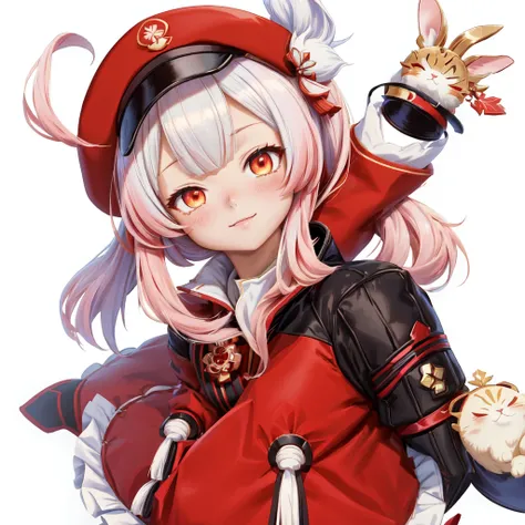 Anime girl holding a cat in a red hat and red jacket,   character art  ,  maple story ガンガール,  Ayaka from Genshin Impact ,  maple story mouse, splash art anime Lori, Edelgard Fire Emblem,  Realistic ,  Ayaka from Genshin Impact ゲーム,  Azur Lane style ,  char...