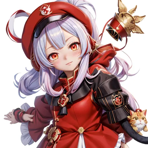 Anime girl holding a cat in a red hat and red jacket,   character art  ,  maple story ガンガール,  Ayaka from Genshin Impact ,  maple story mouse, splash art anime Lori, Edelgard Fire Emblem,  Realistic ,  Ayaka from Genshin Impact ゲーム,  Azur Lane style ,  char...