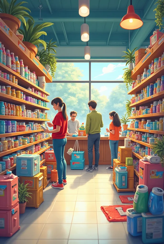 Pet shop store shelves