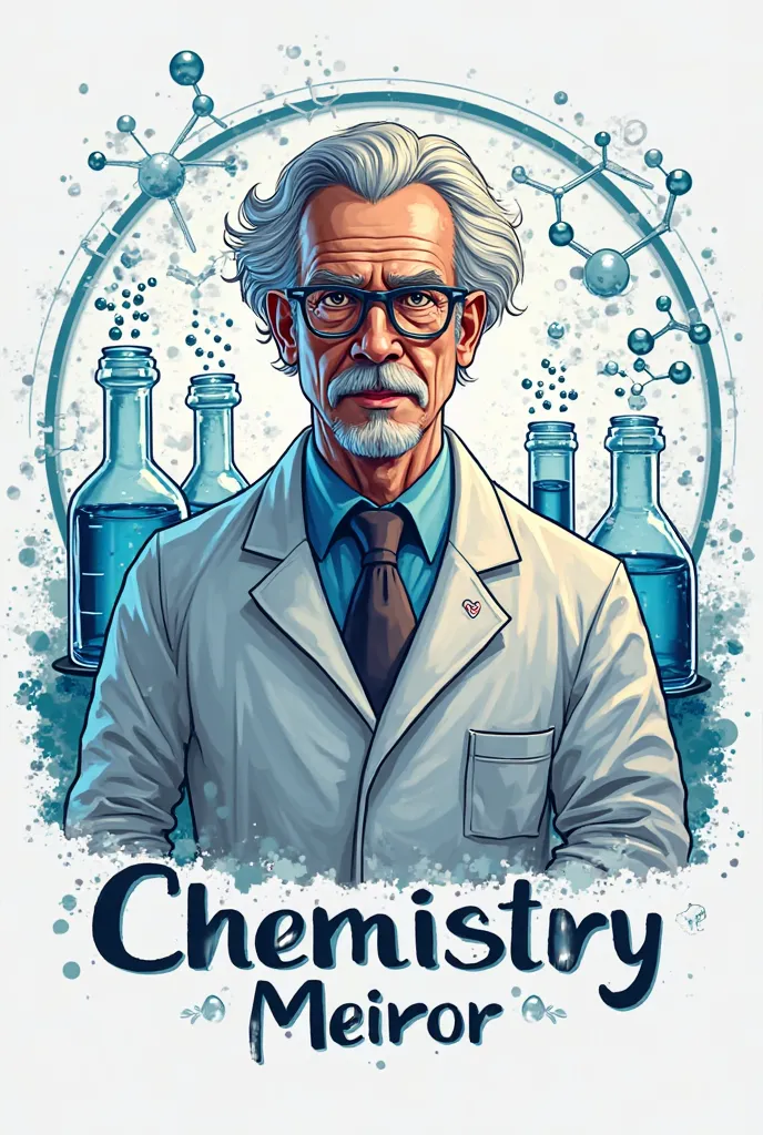 Create a logo for the subject of chemistry with the name Chemistry Professor Meiror 