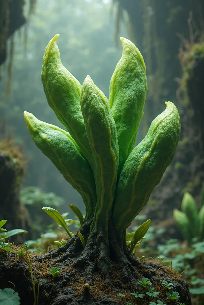 THE PODS HAVE 5 GREEN LOBES