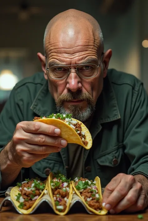 Walter white eating tacos