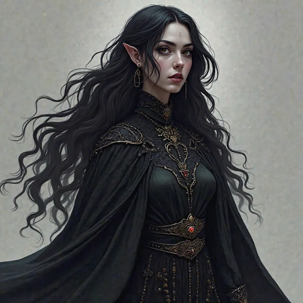 Create an RPG character
She's a sorceress, Do you have your rituals, your skin is white, her black and wavy hair that goes up to her shoulders, she has her raven mask, her clothes are black in color, she is a bit muscular, But don't exaggerate, has 1, 70 i...