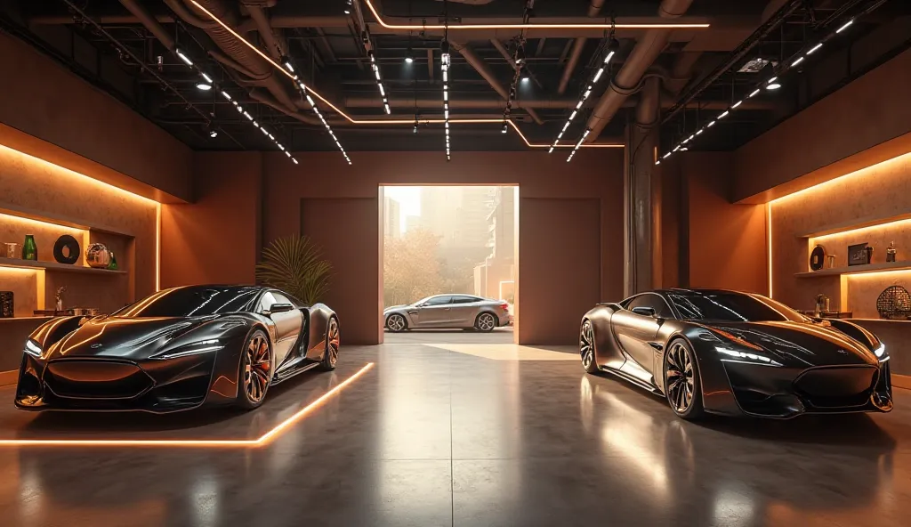 2025 Stellantis NV with luxury showroom dark brown colour open door view 