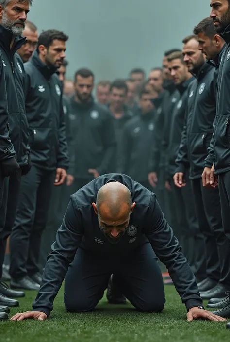 Pep Guardiola is crying on the floor, every person next to him has become a coach and looks at Pep Guardiola