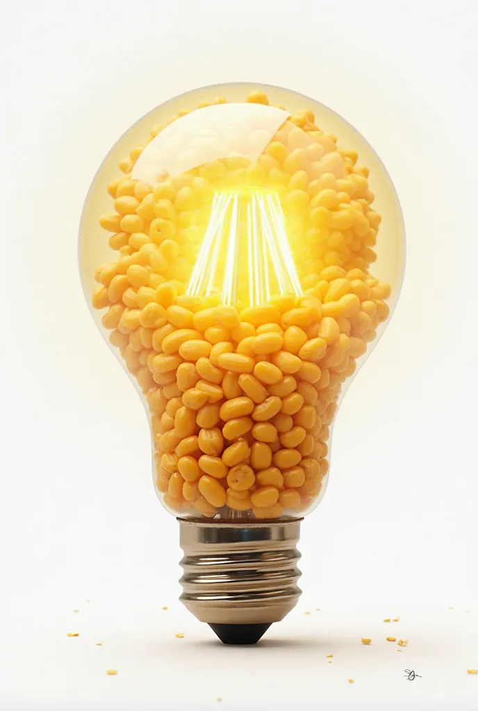 make a light bulb from corn bulbs on a white background