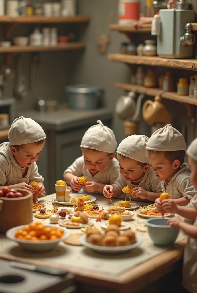 Miniature Food Workers Contraction Images