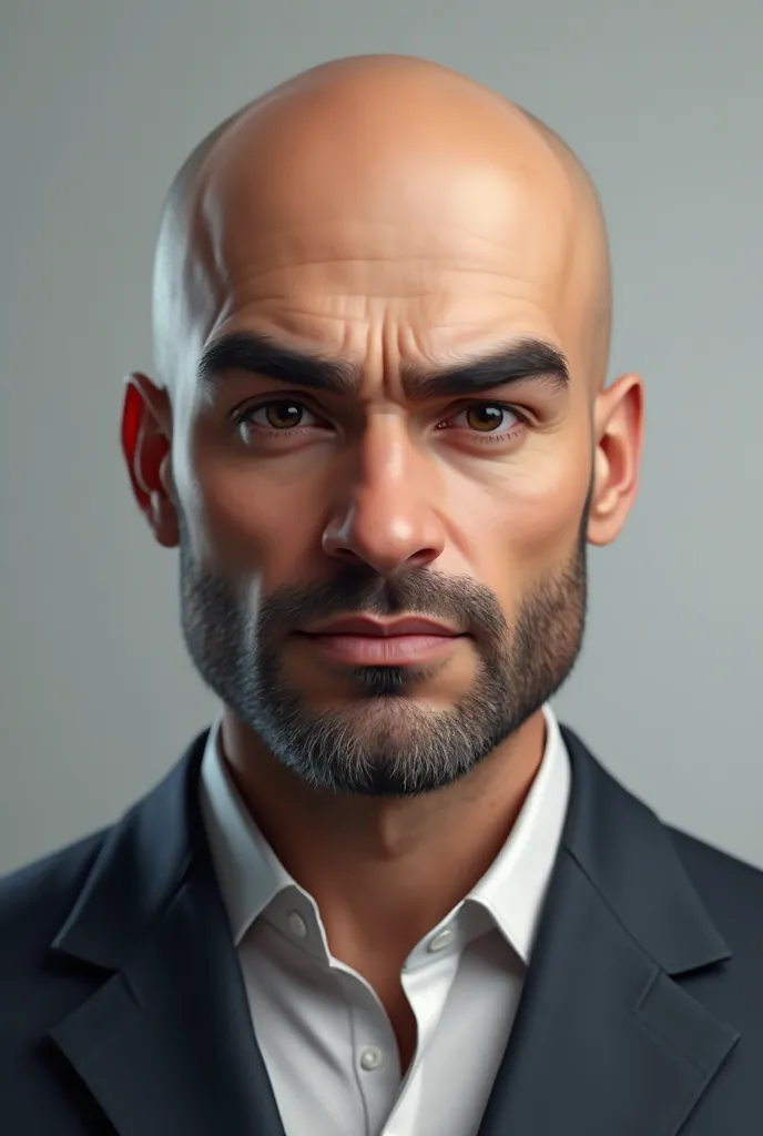 Create avatar for a credential, I am a software developer, bald with chin hair, latin man