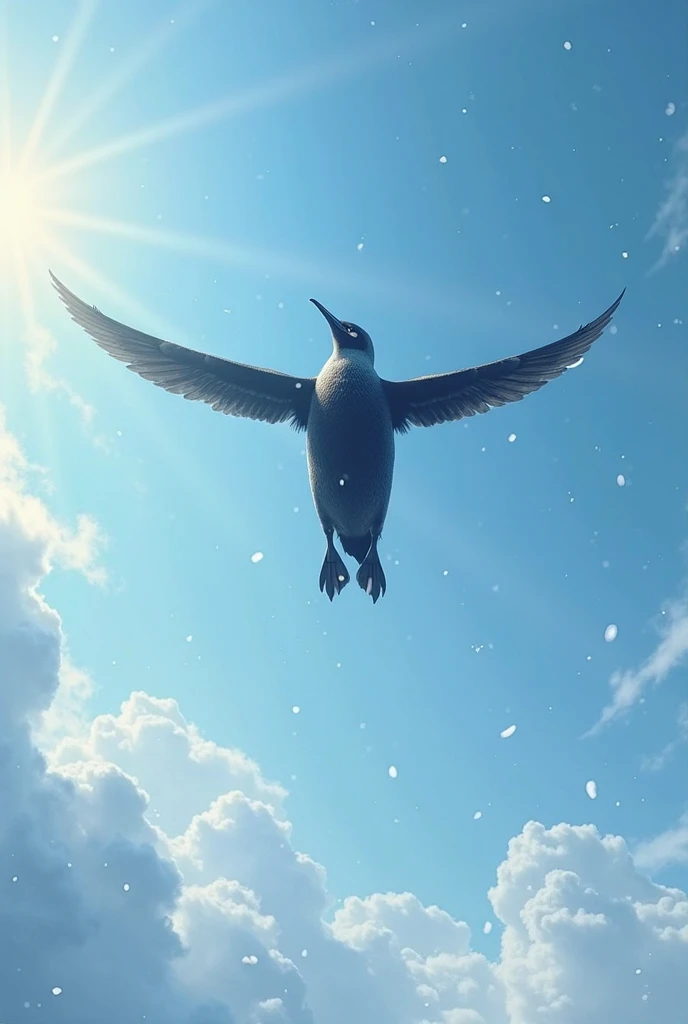 Penguin in sky