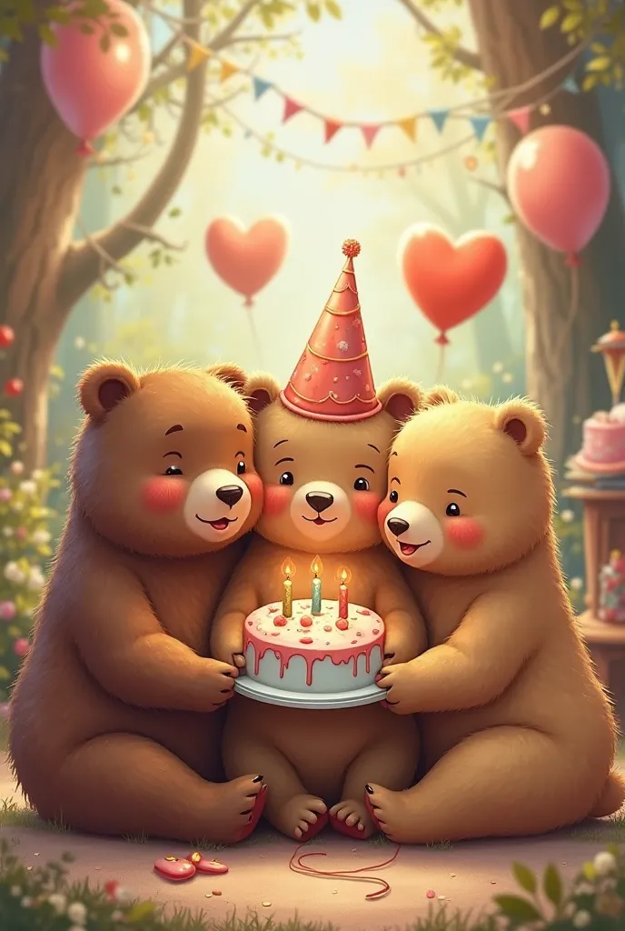 Picture of cuddly bears saying Happy Birthday Rosemarie
