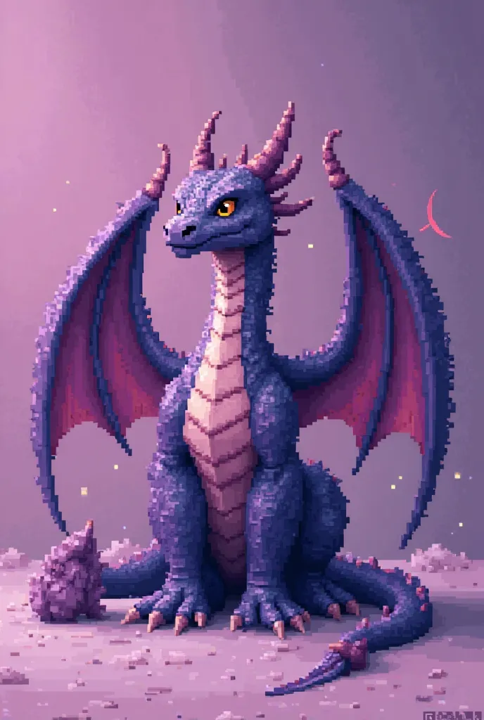 Purple dragon 2D pixelated medium pure smooth purple background