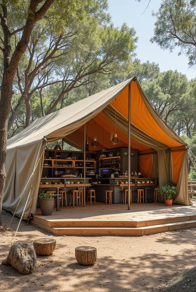  • Location : Deli in a natural environment in Quintas del Bosque.
	 • Structure : Tent model Ijuba by Bushtec Safari (50 m²), with resistant canvas, ventilated windows and steel structure.
	• Interior : Counter with display cases,  PREPARATION AREA , smal...