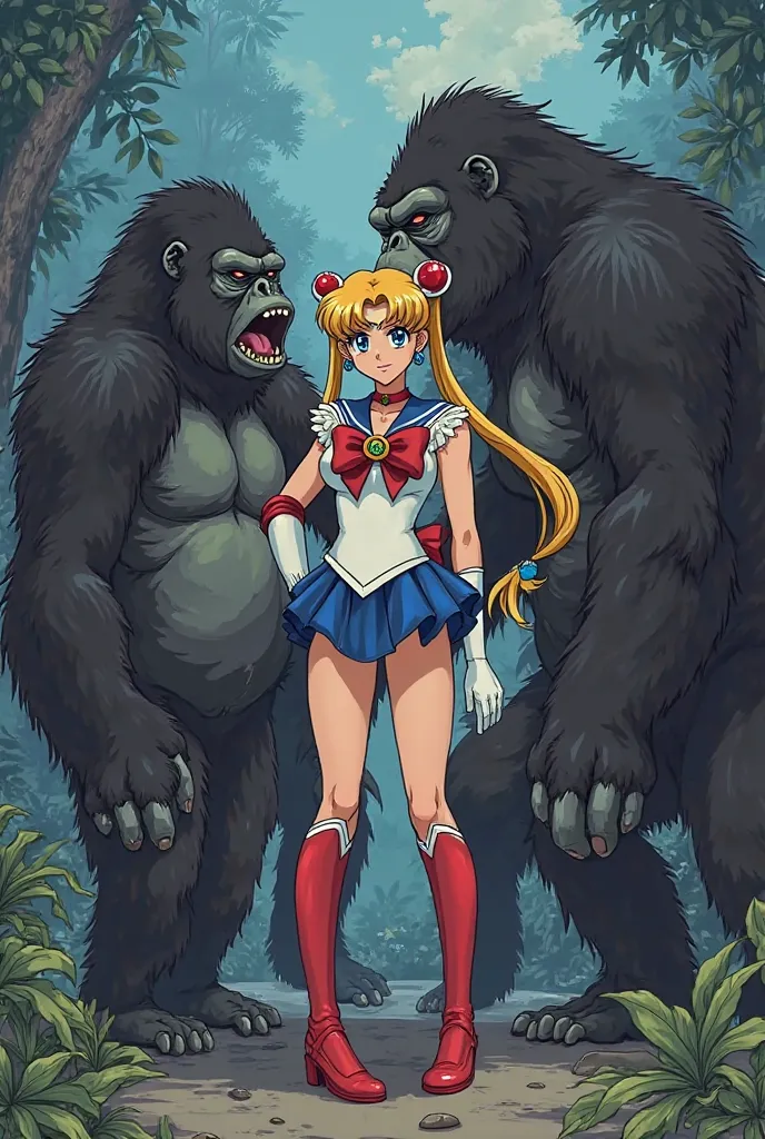 Sailor Moon gets raped by gorillas