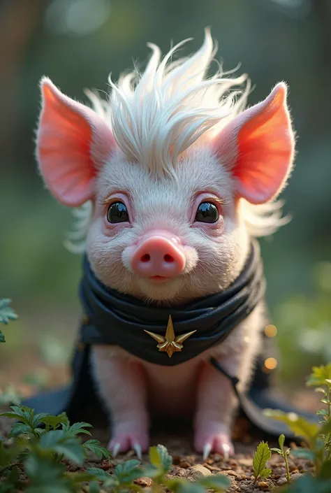 A minipig with hair like Vergil from Devil May Cry