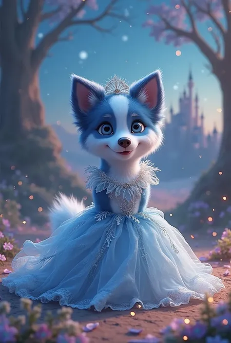 The character Bluey dressed as Cinderella 