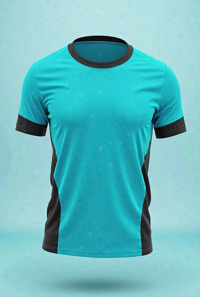 Turquoise sport t-shirt with black trim