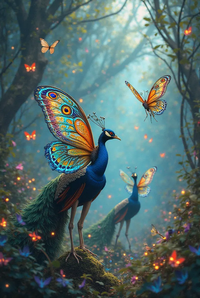 Cloned butterflies with peacocks
