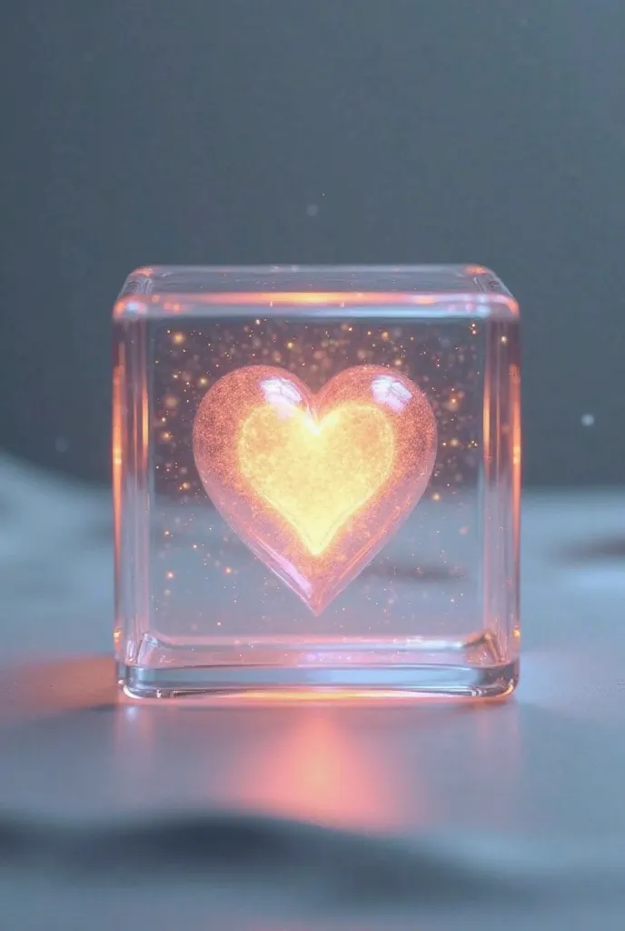 Create a transparent box with a heart inside 