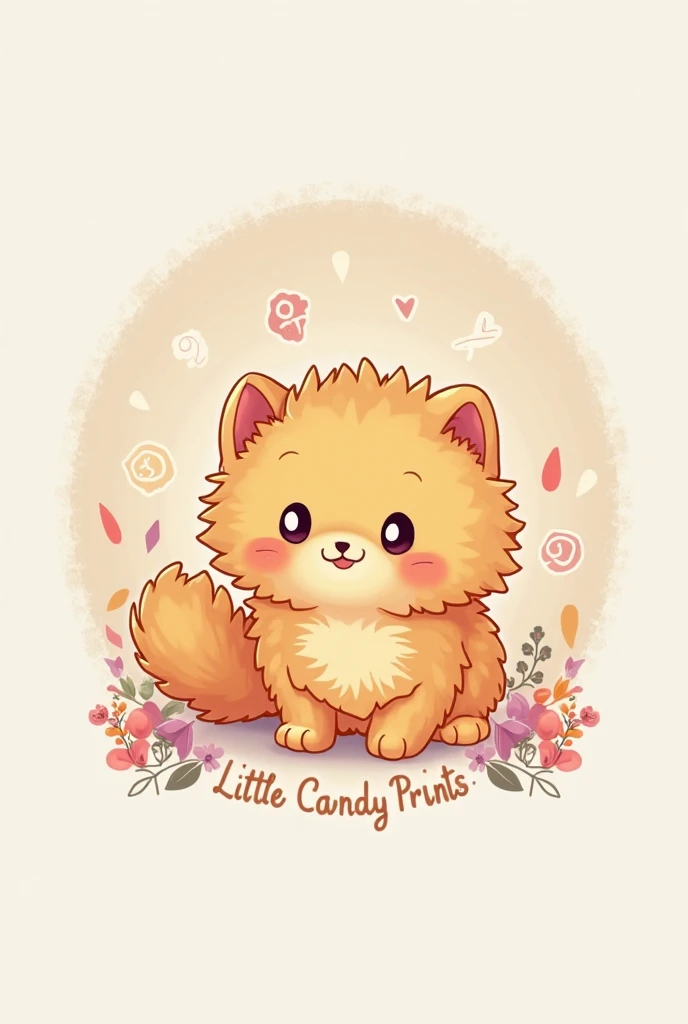 Logo toys are sold for a pet shop, is made canine and feline spa, It's called the little candy prints, Have an orange cat with white ragdoll type logo