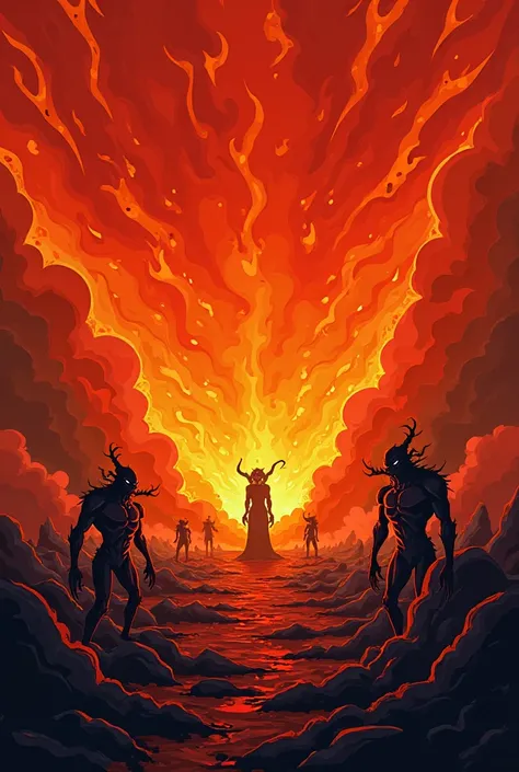 A demonic field entirely on fire, and 2d