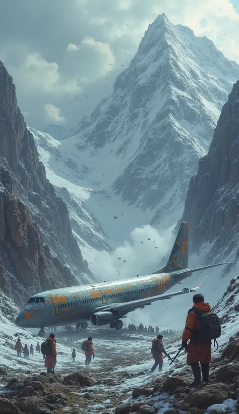 a plane carrying crashed in the andes mountains  ، scary 