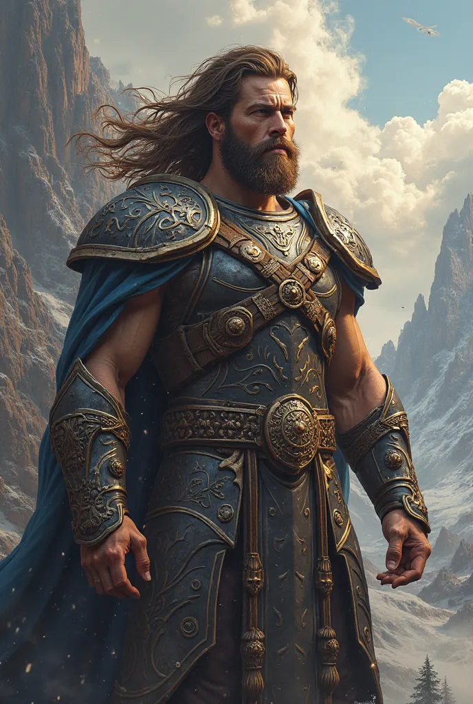 There lived a god called Eirik. He was brave and powerful,with brown hair 