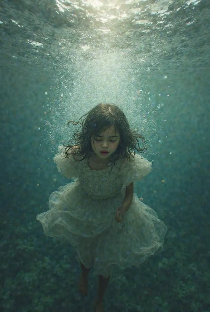 The girl drowned under the water