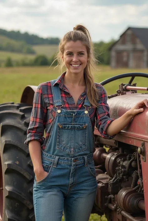 Make her next to a tractor