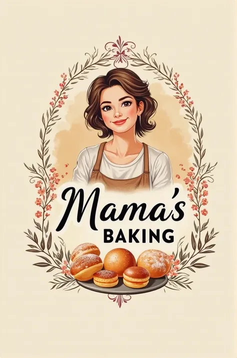 Logo for artisanal pastries, her name is Mama's Baking 