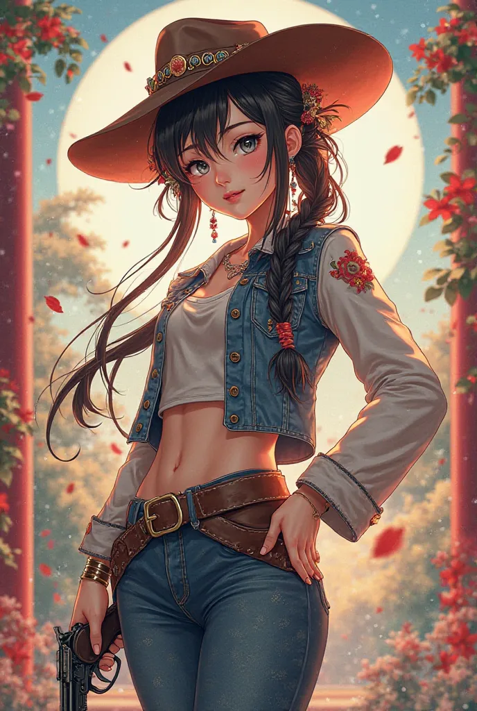 In anime, a cowgirl with Chinese hair 