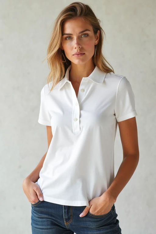 white polo shirt women's model