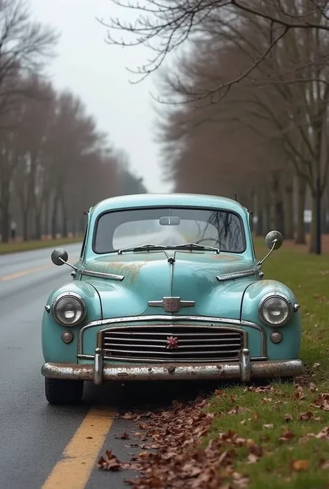 there is a car that is parked on the side of the road, a picture by Béla Nagy Abodi, tumblr, hurufiyya, the ugliest car in the world, bottom angle, 2263539546], 🤬 🤮 💕 🎀, wide screenshot, around 1 , 😭 🤮 💕 🎀