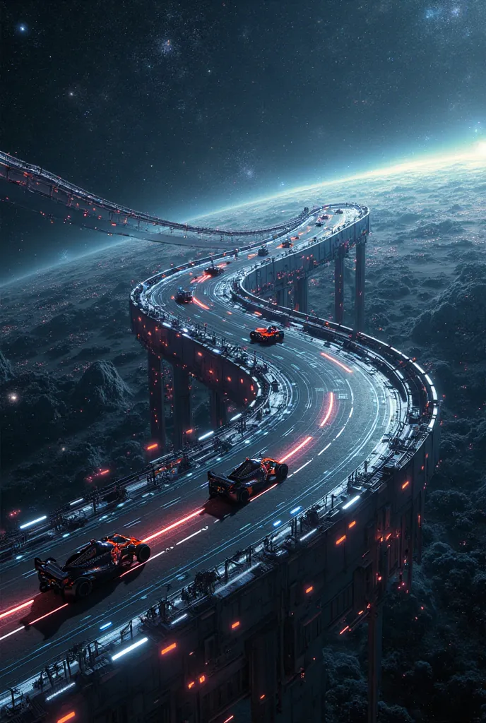 Formula 1 track in space without cars
