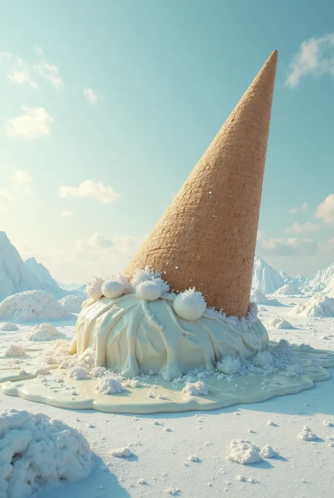 Fallen ice cream cone, That the cone is too big